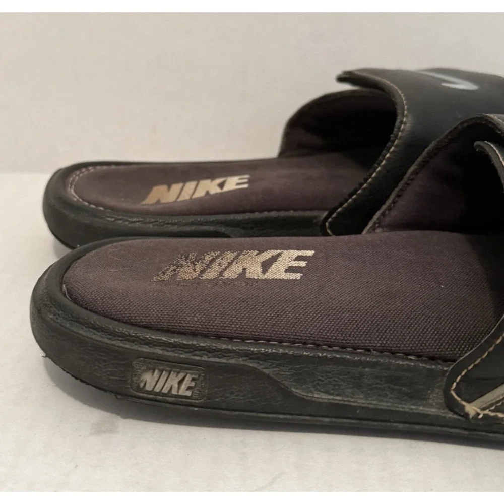 Nike Comfort Slide 2 Sandals Men's Size 7 Black Swoosh Memory Foam 415205-002‎
